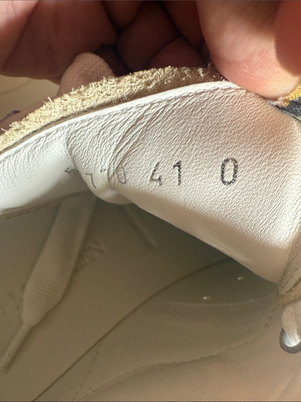 Alexander McQueen White Leather Sneakers with Light Gray Heel - Picture 7 of 9